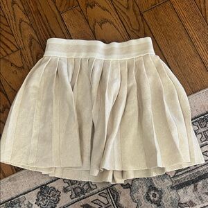 Aerie cream knit mini skirt, pleated XXS
